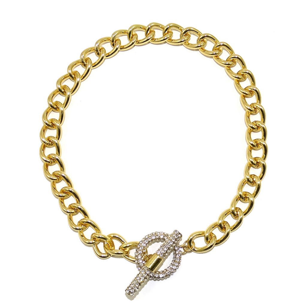 Savvy Cia 14k Plated Crystal Necklace